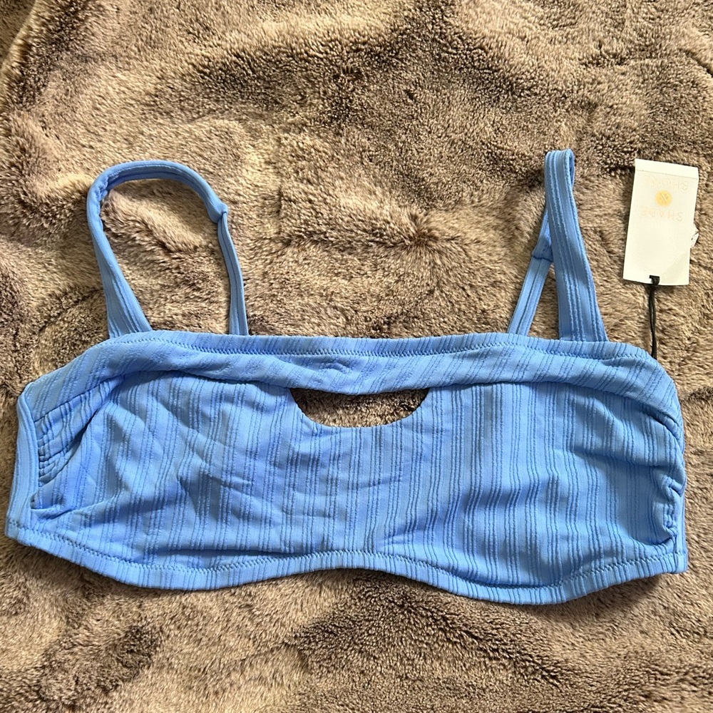 NWT Shade & Shore light blue bikini top size large